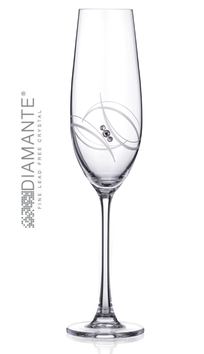 Poháre na šampanské SWAROVSKI DIAMANTE EX (6ks)