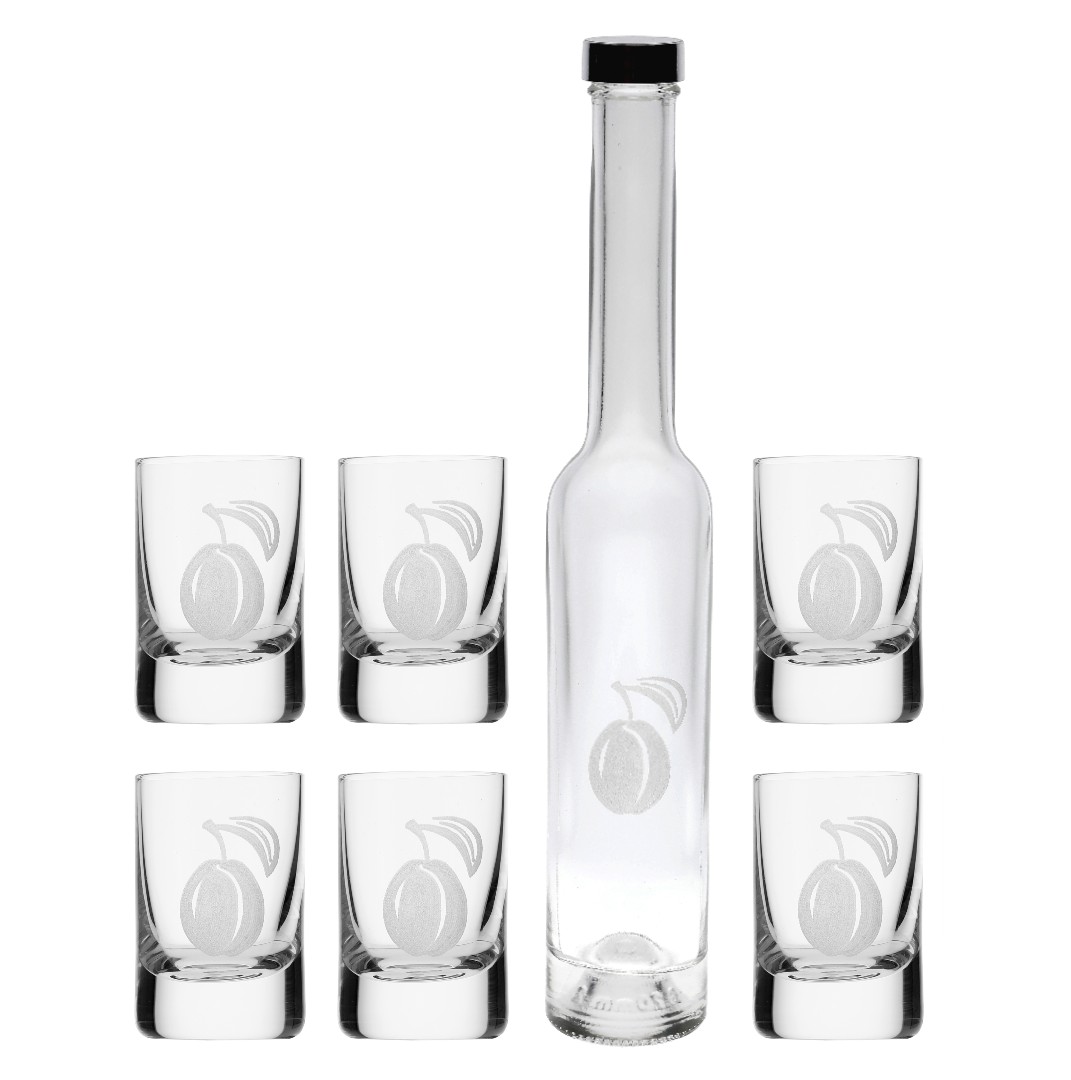 Set fľaša a poháre slivka (1+6ks)