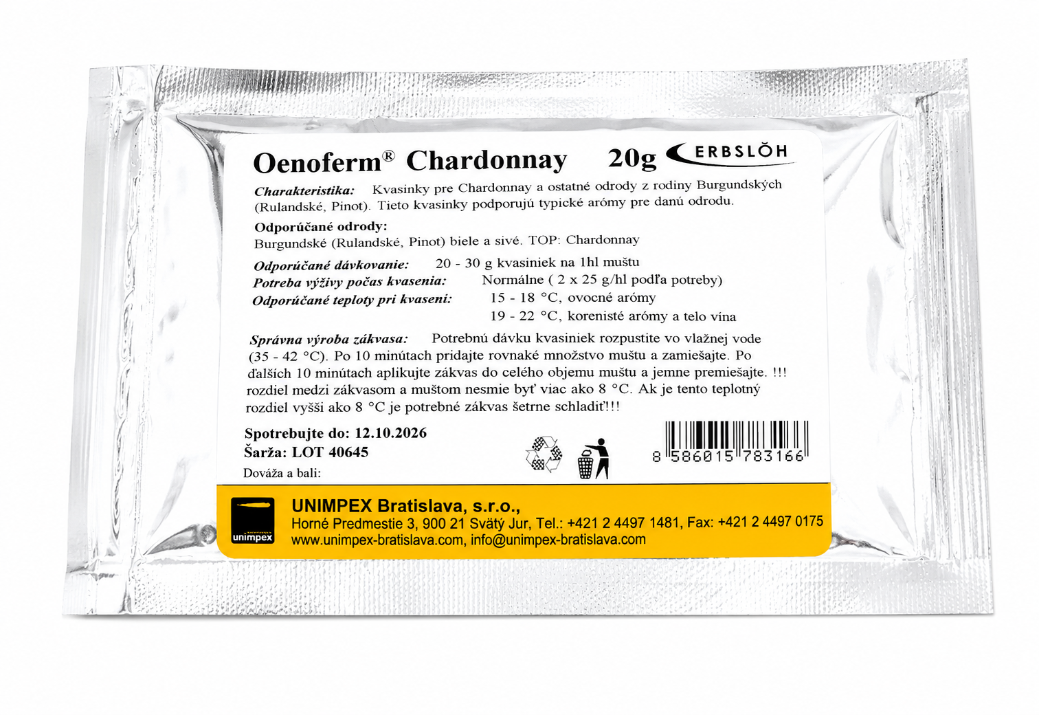 Oenoferm Chardonnay 20 g