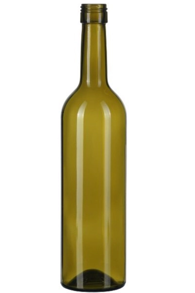 Fľaša Bordo 0,75 l olivová so závitom